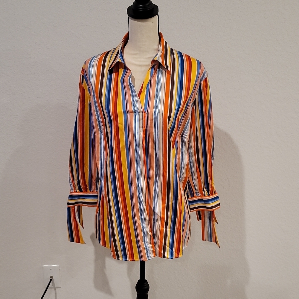 Basler Multicolor Striped Tie sleeves Shirt